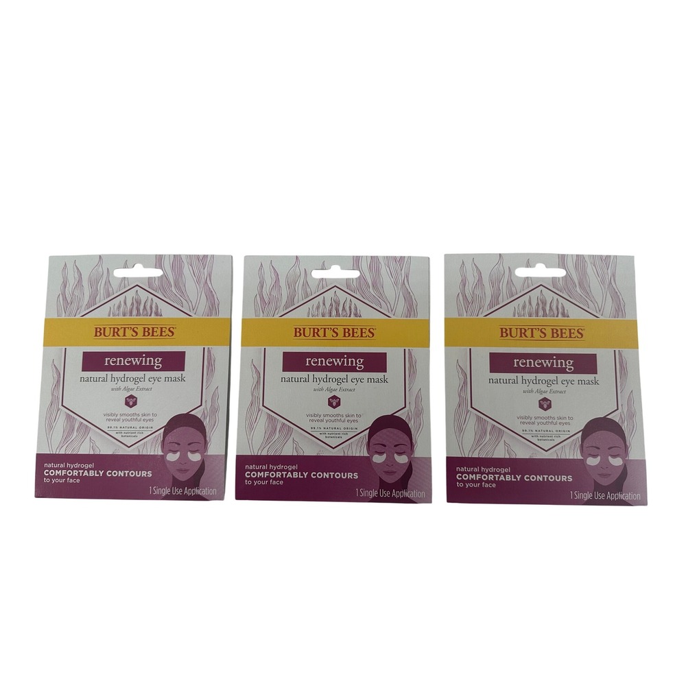 Burt's‎ Bees Renewing Natural Hydrogel Eye Mask with Algae Extract 3 Count